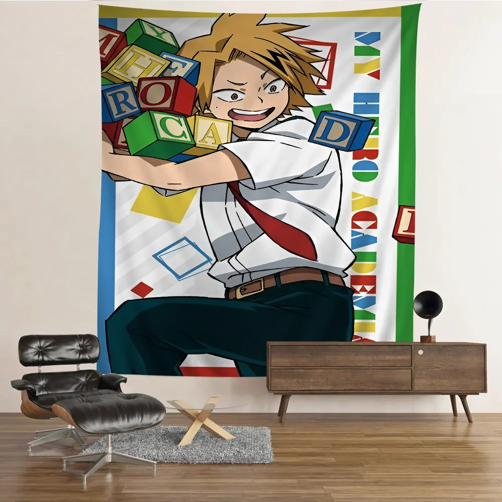 My Hero Academia Kaminari Denki Anime Tapestry Hippie Flower Wall Carpets Dorm Decor Hanging Home