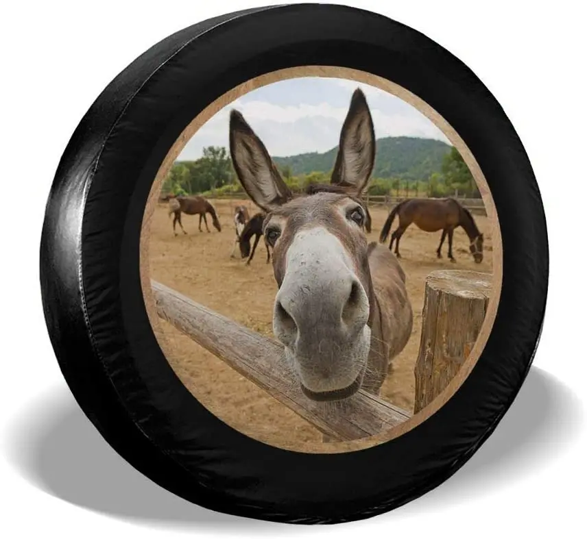 

Spare Tire Cover Curious Donkey Wheel Tire Covers Fit for, Trailer, Rv, SUV, Truck and Many Vehicle(14" 15" 16" 17")