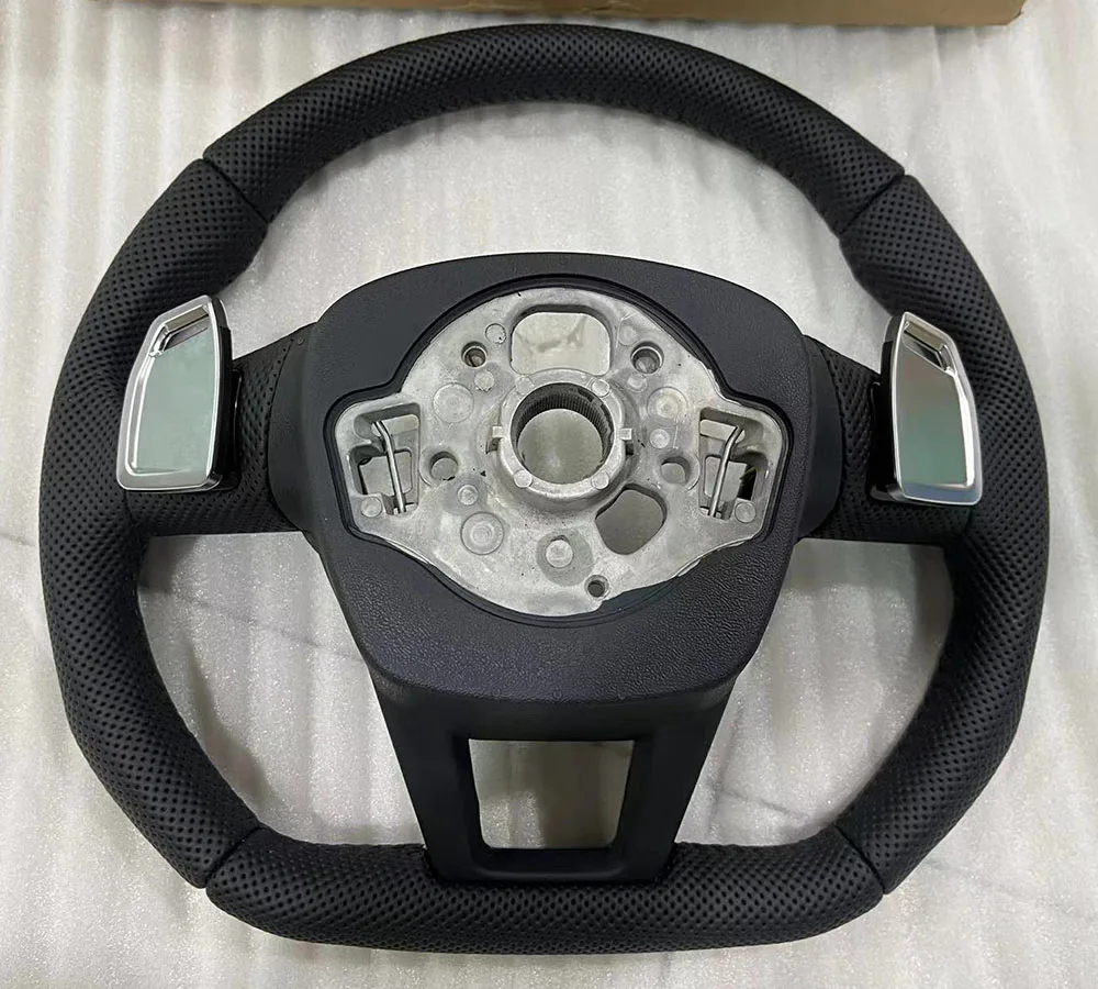 

Black Flat-bottom fully punched steering wheel assembly sports type plate For Audi Q3 Q5 2014-2023 retrofit replacement