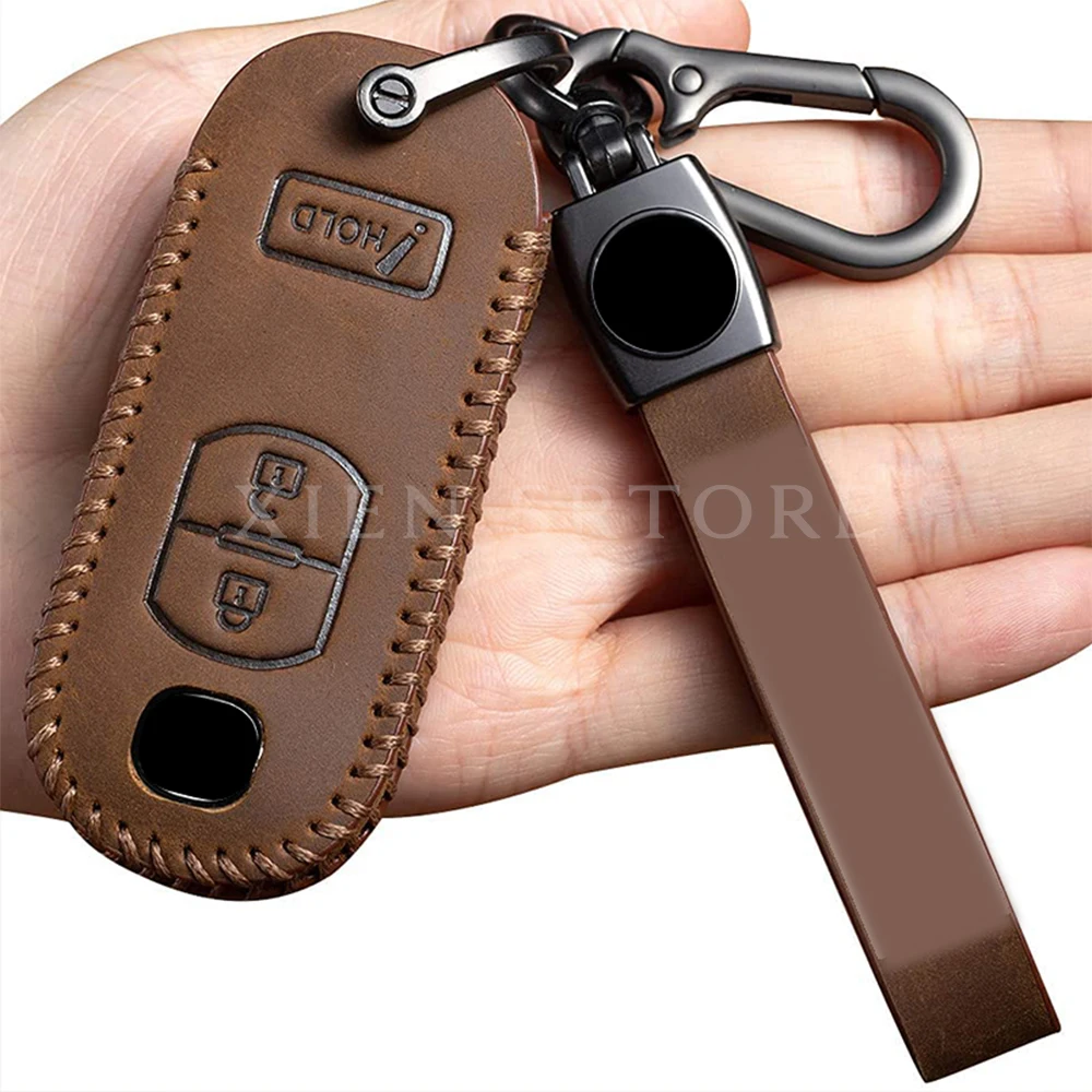 

Retro Leather Car Smart Key Cover Remote Fob Case Holder Shell Keychain Bag For Mazda CX-3 CX-5 3 Speed3 Accessories Styling
