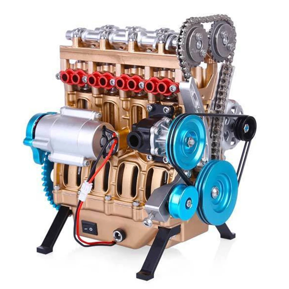 New Mini Assembly Car Assemble Inline Four-Cylinder Engine Model Kit Toys For  Best Gift Education Engine Resin Ornaments