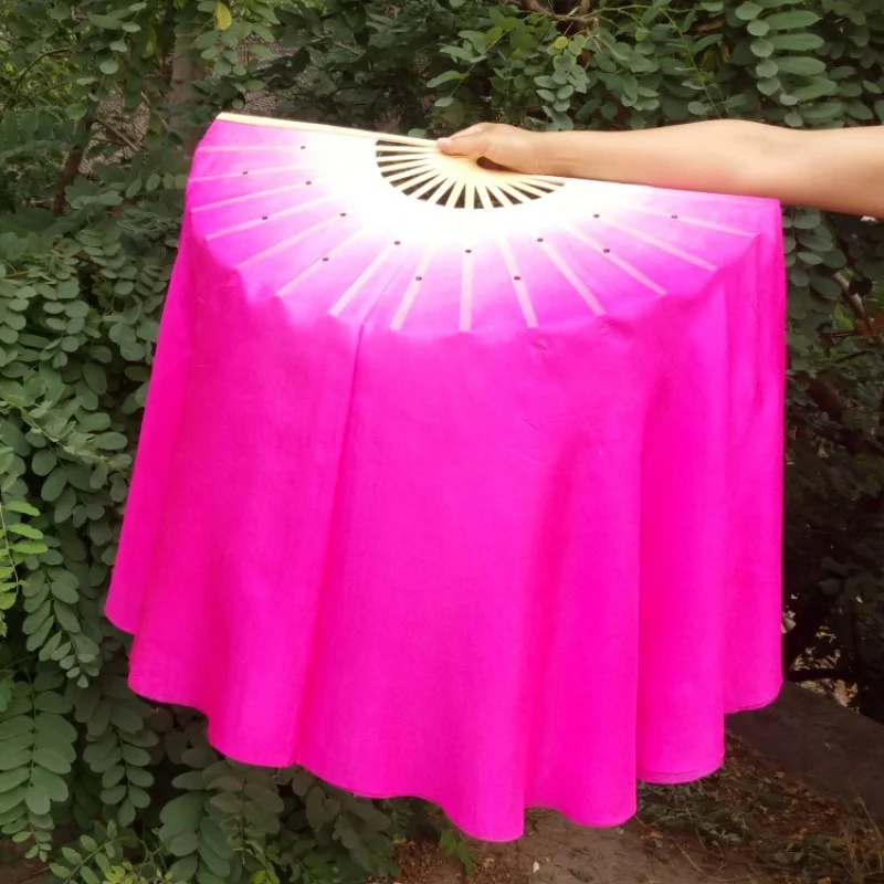 

Двусторонний двухцветный Шелковый веер для детских тренировок, веер для танцев с плавным переходом цвета, веер для танцев Jiaozhou Yangko для взро...