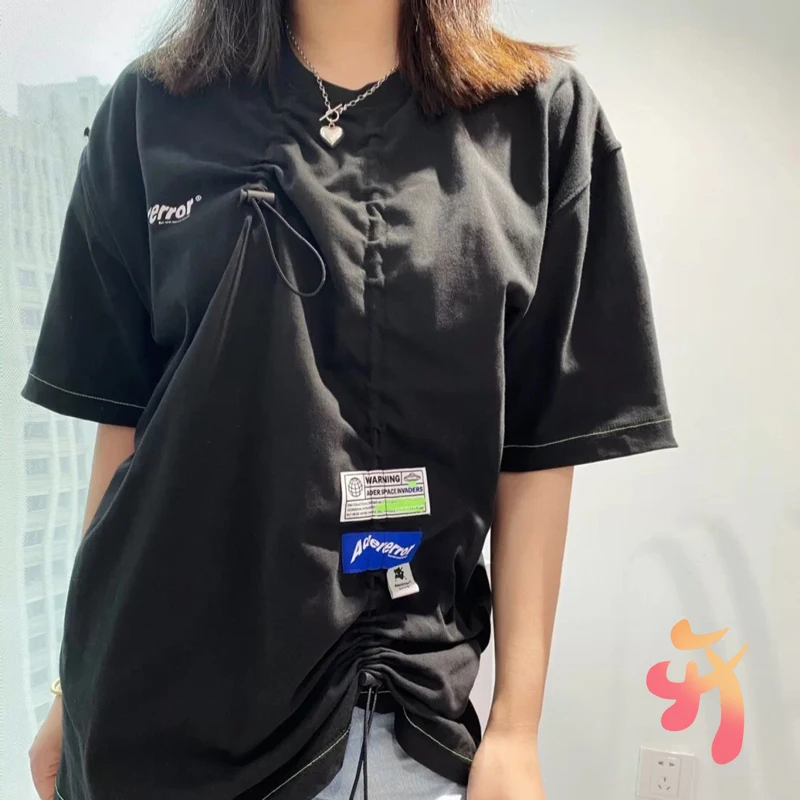 

Oversize Adererror T-shirts High Quality Little Monster Drawstring Short Sleeve Men's Women's Adererror Fashion Casual T Shirts