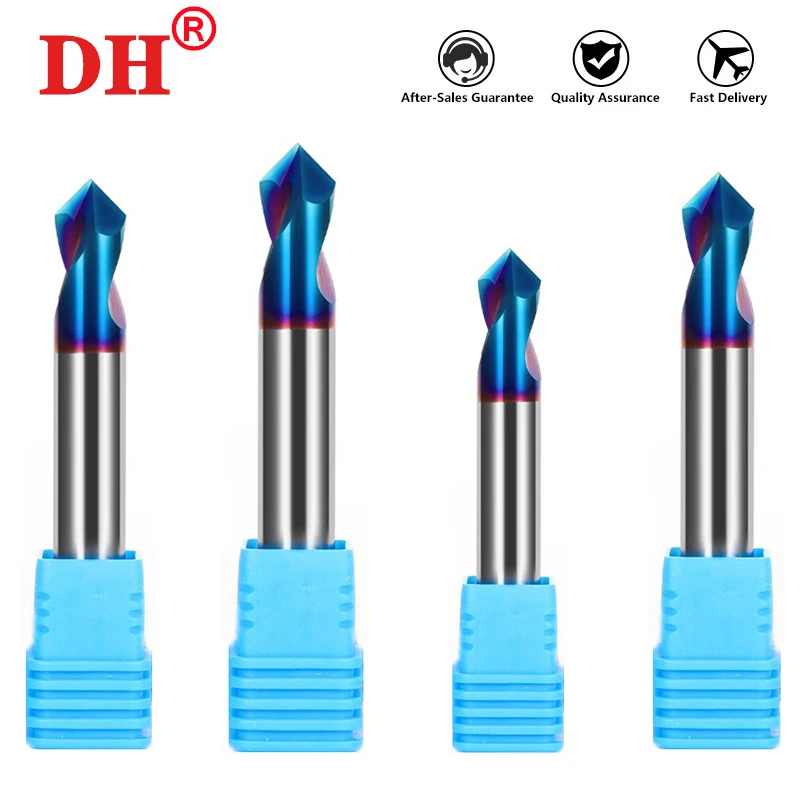 HRC65 Синяя центрирующая дрель из вольфрамовой стали с нанопокрытием 60/90/120, центральная фреза для снятия фаски с ЧПУ, инструменты для сверла с открытым пором
