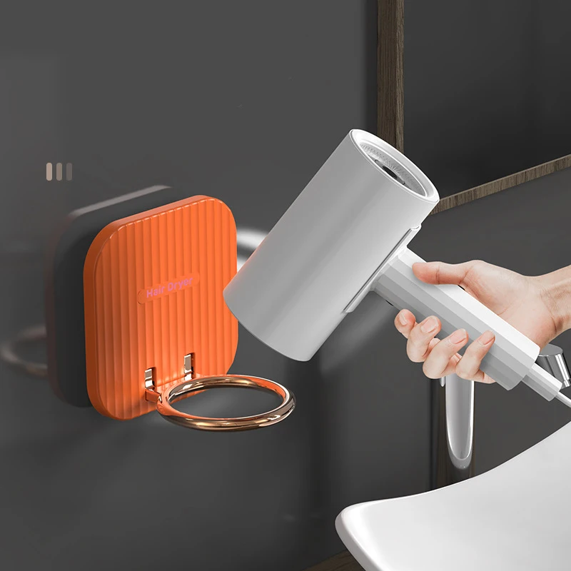 

Hair Dryer Folding Rack Bathroom Accessories Organization Holders Home Storage Shelves Wall Mounted Shelf Gold Hook Water Proof