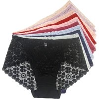 5pcsset women new lace briefs intimates sexy underpants high rise panties ladies fashion floral underwear 3xl panty boyshorts