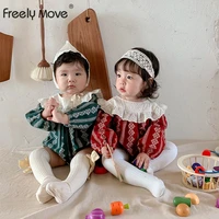 freely move 2022 autumn babys clothing newborn infant girl infant long sleeve romper ruffles jumpsuit bodysuits cotton rompers