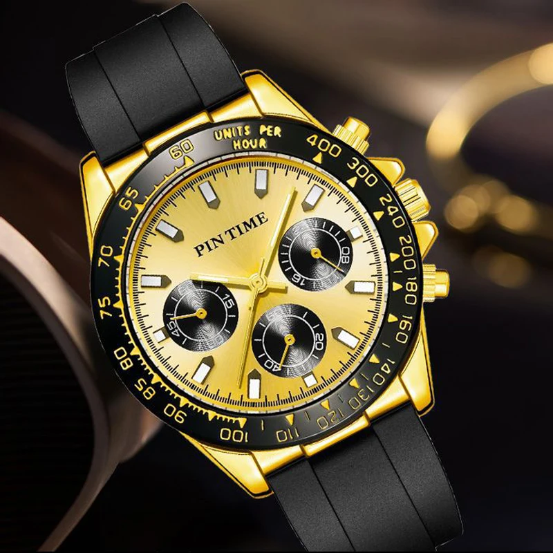 

Мужские кварцевые часы в стиле хип-хоп с камнями