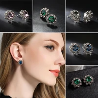 simple high end wild crystal womens earrings fashion light luxury bridal jewelry accessories party wedding female earrings