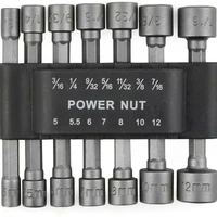 14pcs power nut driver drill bit set metric socket wrench screw 14 driver hex 5 12mm hex socket sleeve nozzles nut driver set