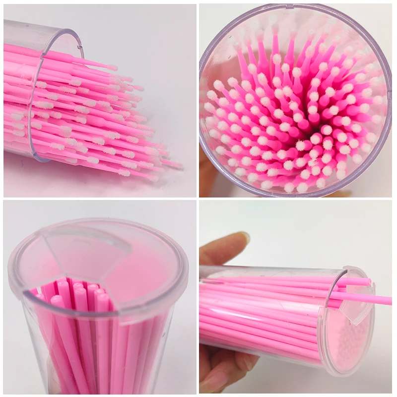 

100PCS/Bottle Eyelash Extension Cleaning Swabs Lash Lift Glue Remover Applicators Makeup Micro Brushes Tool