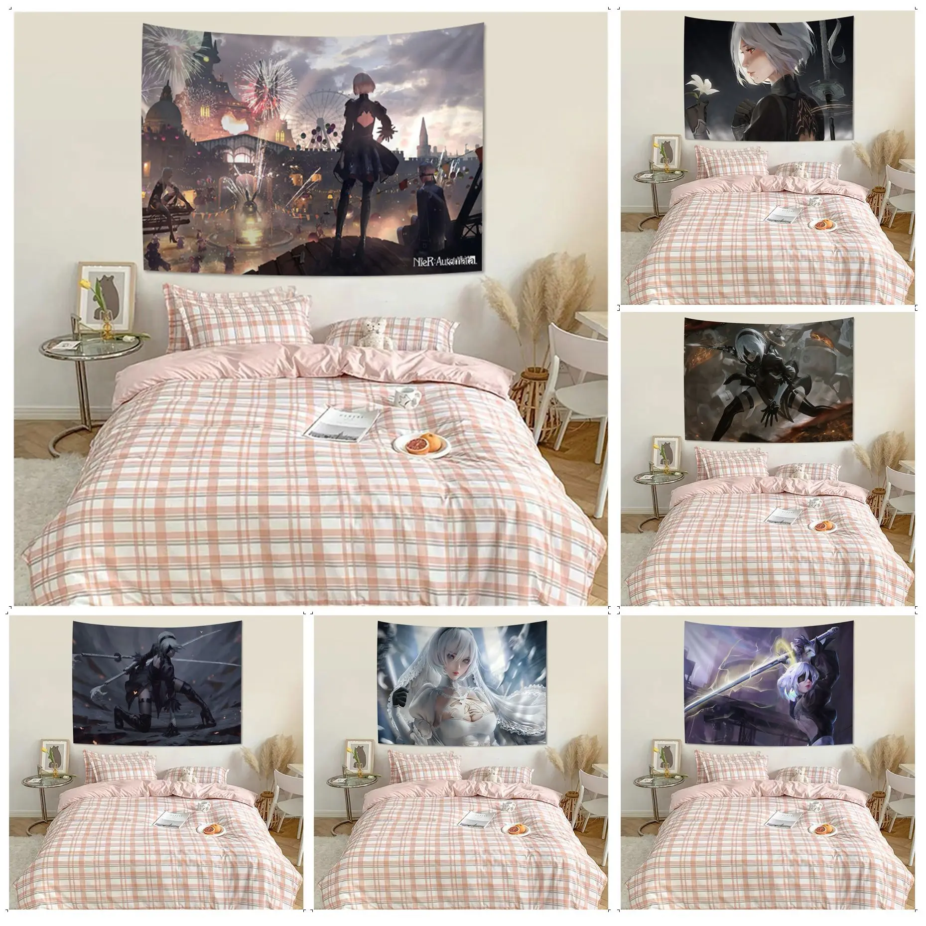 

NieR Automata Hippie Wall Hanging Tapestries Bohemian Wall Tapestries Mandala INS Home Decor