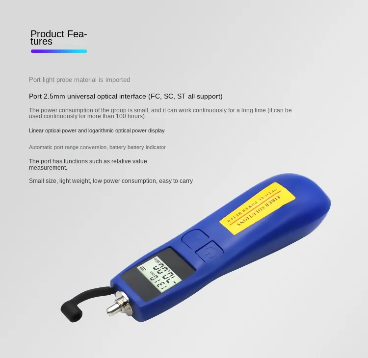 Optical Power Meter Tester Optical Attenuation Test Mini Optical Fiber Optical Power Meter High Precision FTTH Tool TL537