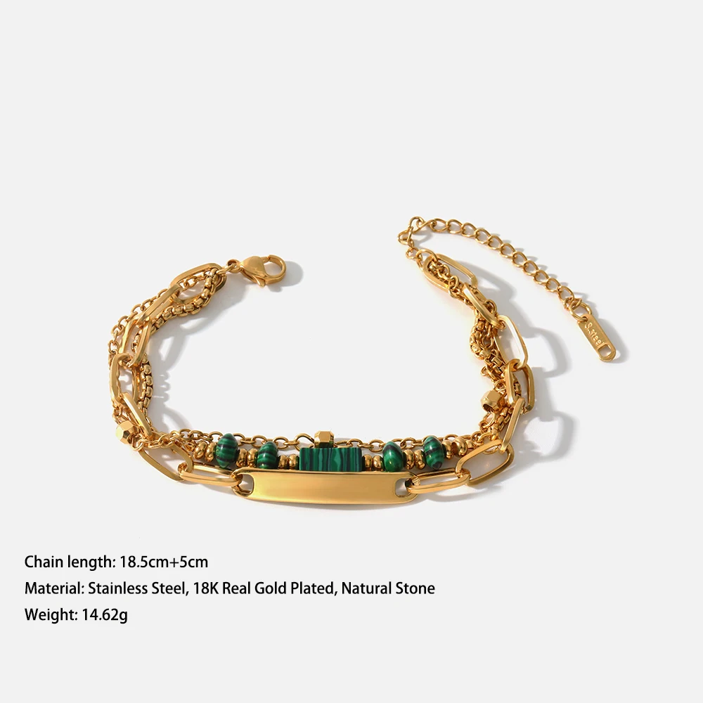 Высококачественный нишевой дизайн браслет из нержавеющей стали с натуральным