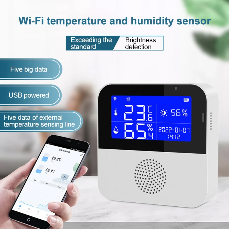 Tuya wi fi Inteligente Sensor de Umidade Temperatura ao ar Livre Indoor Higrômetro Termômetro com Display Lcd Trabalho com Alexa Casa do Google