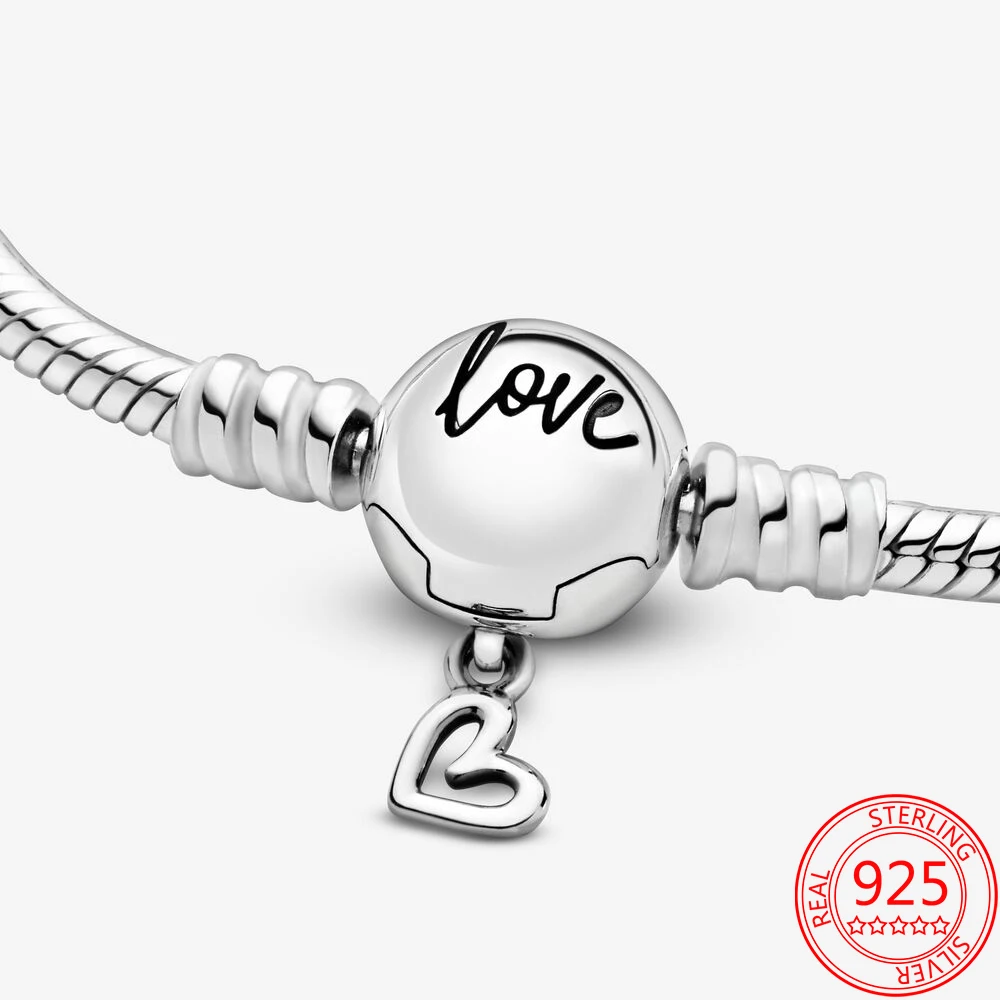 Женский классический браслет из серебра 925 пробы с застежкой-цепочкой и листьями