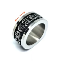megin d new punk vintage personality rotatable stainless steel rings for men women couple friend fashion design gift jewelry