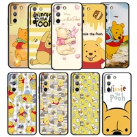 disney winnie the pooh anime phone case for samsung galaxy s22 s21 s20 ultra plus pro fe s10 s9 s8 4g 5g black soft tpu cover
