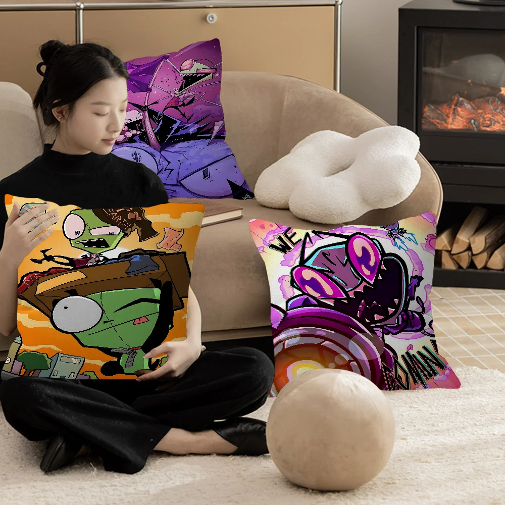 Фото Наволочка Invader Z-Zim, чехол для диванной подушки, украшение для дома, комнаты, детский подарок №1
