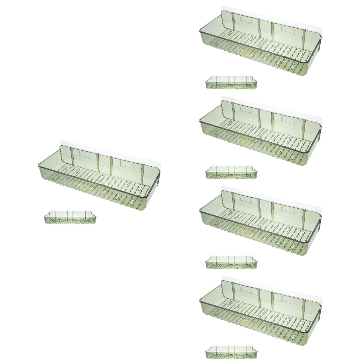 

5x Drilling No-punching Lasting-use Semi-transparent Bathroom Punch Rack Wall Hanging Shelf for Hotel Home