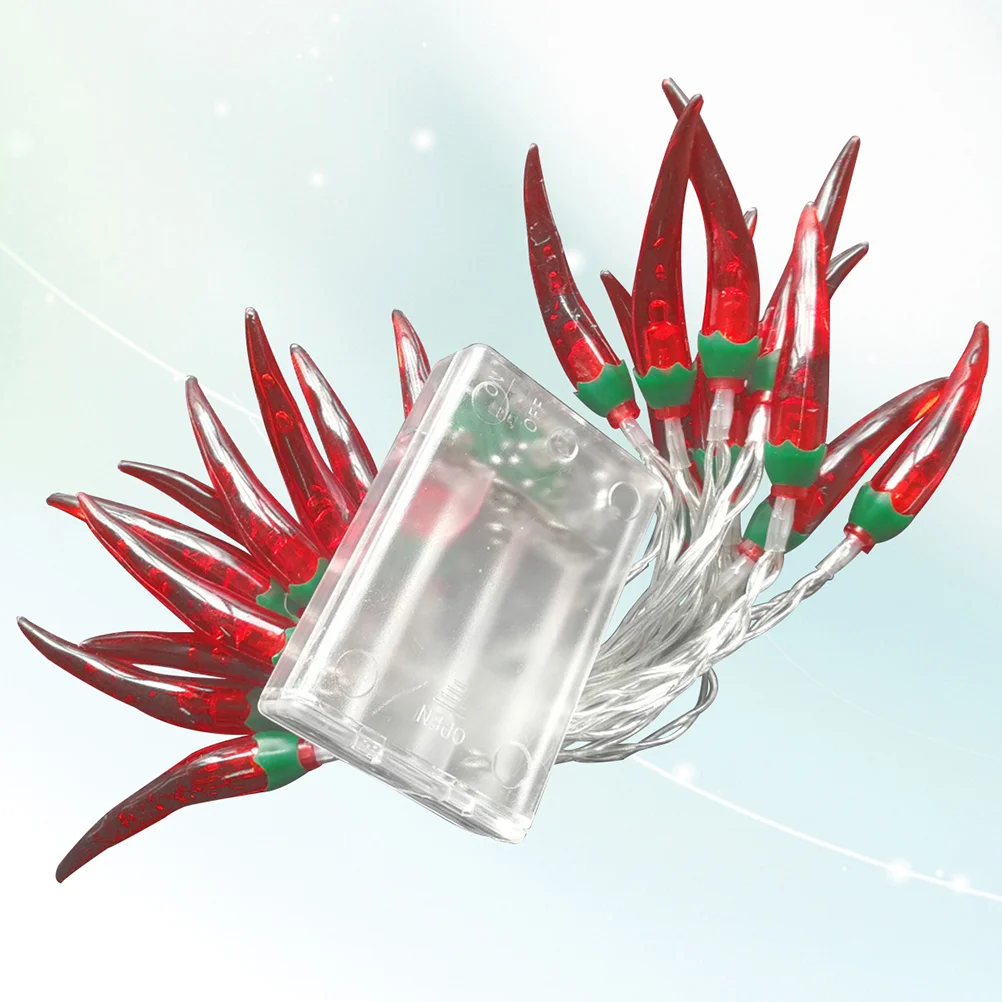 

Chili String Lights 20 LEDs Battery Powered Pepper Lights Decorations for Patio Fence Deck Balcony Camping (Red)