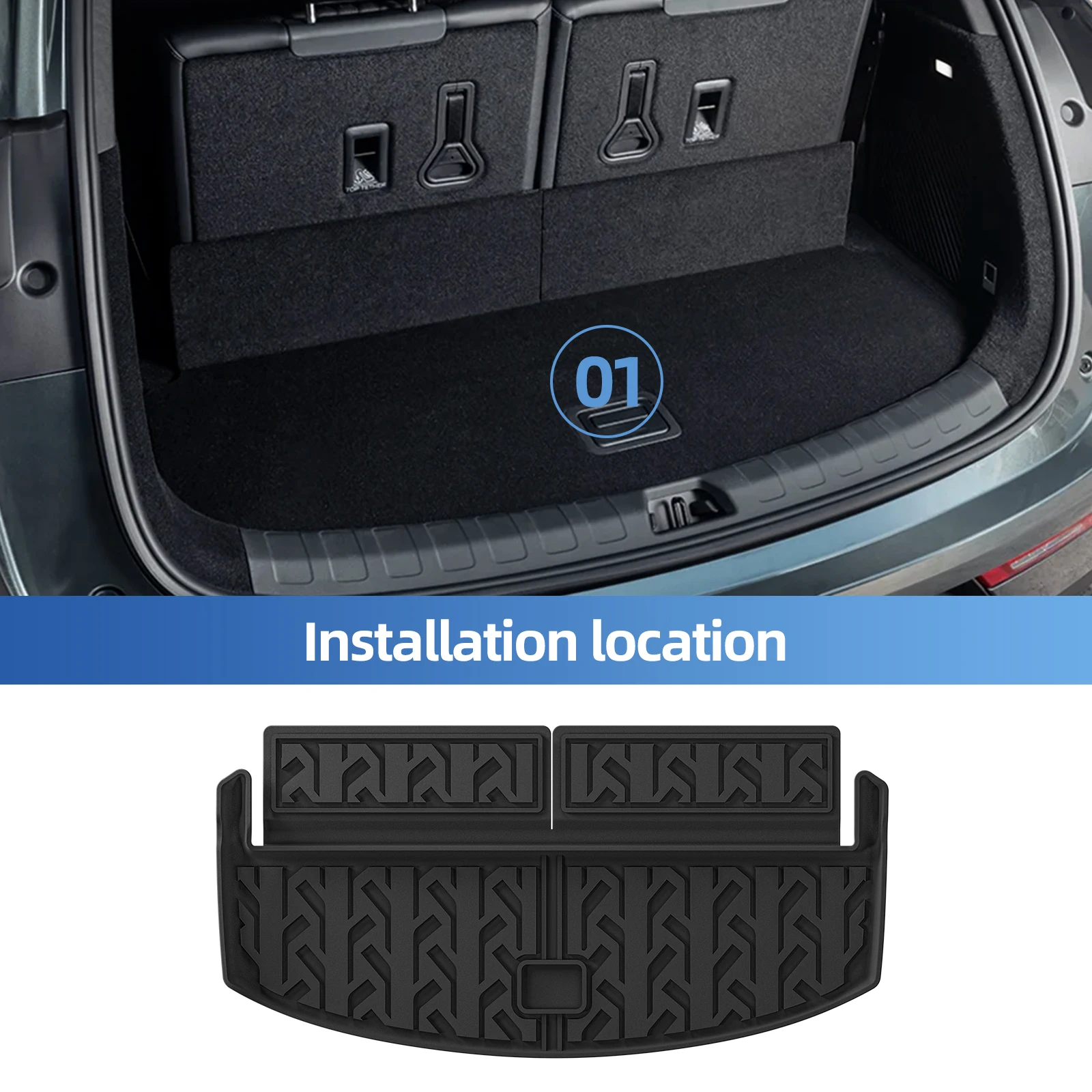 Фото Коврики для пола автомобиля и багажника LUCKEASY для BYD Tang L/Atto 8/Sealion 8 2025-2026 (7 мест, с встроенным холодильником) №4
