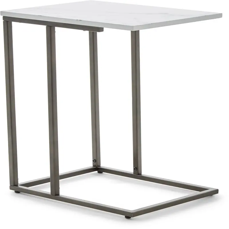 

Современный деревянный и металлический стол Harton для гостиной, Белый Мраморный принт