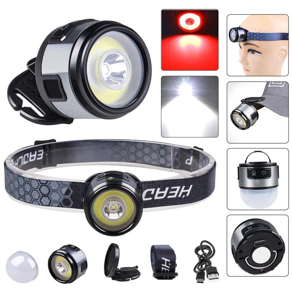 

Налобный фонарь XPG + COB с магнитным зажимом, водонепроницаемый наружный фонарь для рыбалки, кемпинга, 5/3 шт.