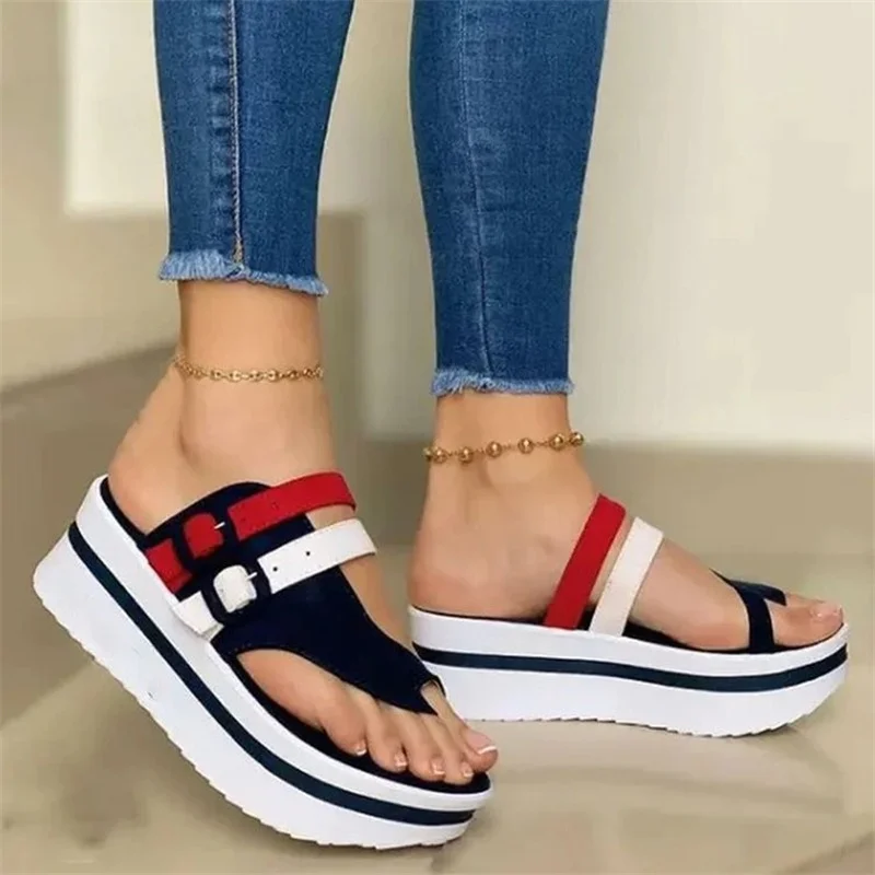 Women's Slippers Women Shoes 2023 New Wedge Platform Sandals Ladies Summer Clip Toe Casual Flip Flops Women Light Comfort Slides