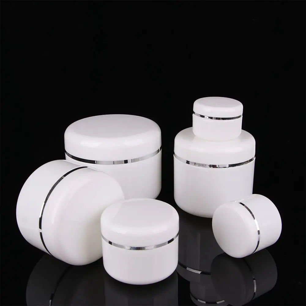 

20ml-250ml White Round Bottle Refillable Empty Sample Jars Cosmetic Containers Cases Cream Lotion Box Makeup Pot Jar With Lids