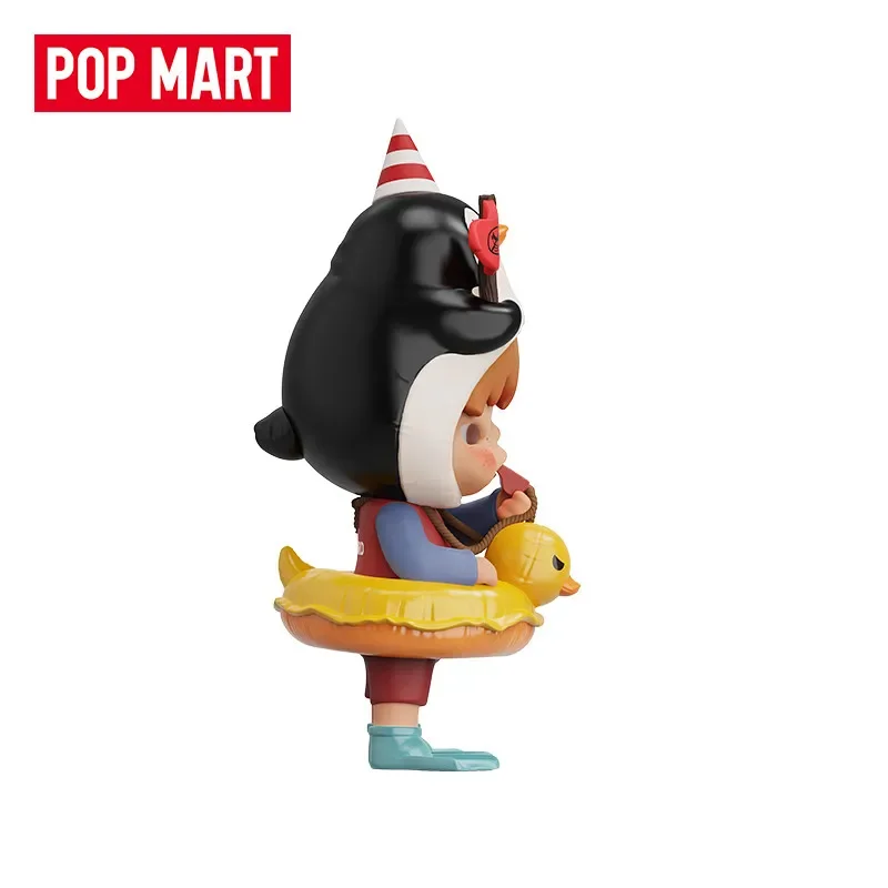 Фото POPMART Hirono Penguin Lifeguard Series Оригинальная Слепая Коробка-Сюрприз Игрушки Куклы Милые Аниме-Фигурки Для Декора Стола №5