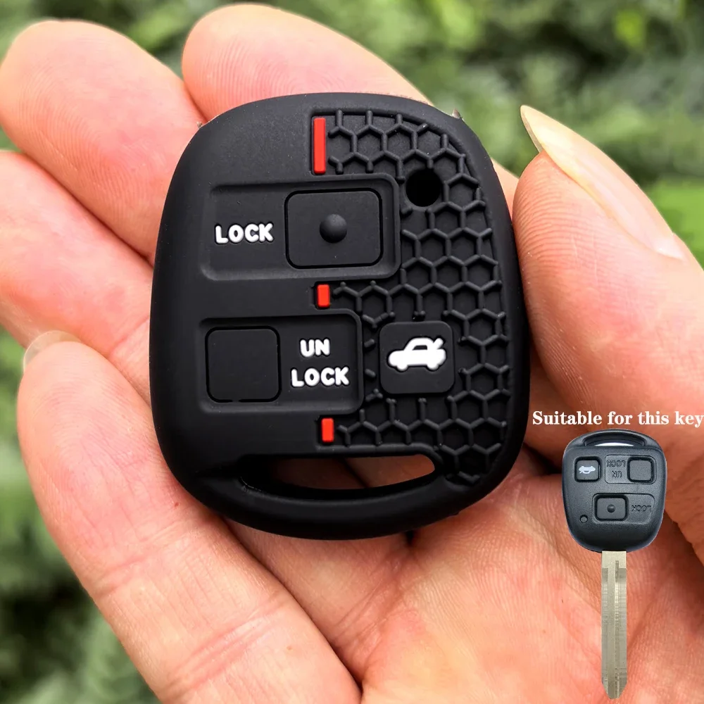 Силиконовый чехол для автомобильного ключа для Toyota Avensis Camry Corolla для Lexus, 3-кнопочный чехол для дистанционного ключа, брелок для автомобиля, Стайлинг без логотипа