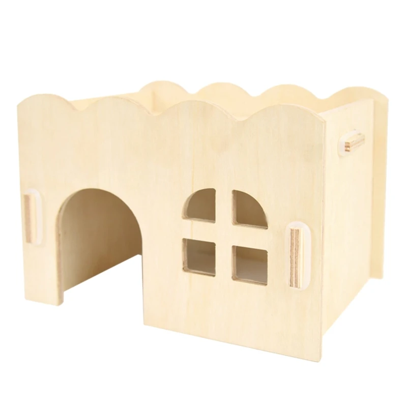 

Hamster House Small Animal Natural Wooden Bed Warm House for Gerbils Chinchillas Natural Wood Odorless Home Drop Shipping