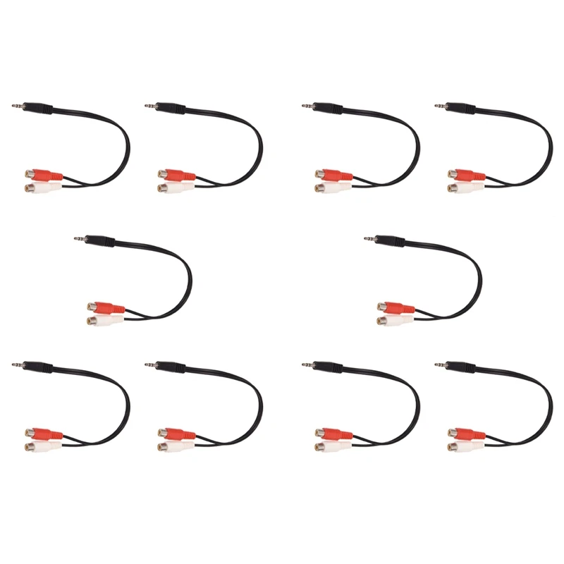 

Стерео адаптер 10x3,5 мм, разъем для наушников на 2 адаптер соединителя-гнезда типа RCA, аудиокабель, штекер 3,5 мм на гнездо 2X RCA