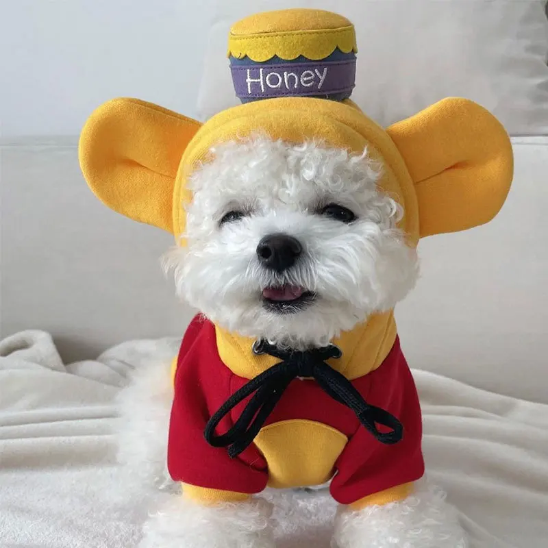 

Cartoon Hoodie Pet Clothing Dogs Cotton for Dog Clothes Costume Small French Bulldog Cute Autumn Winter Yollow Girl Boy Mascotas