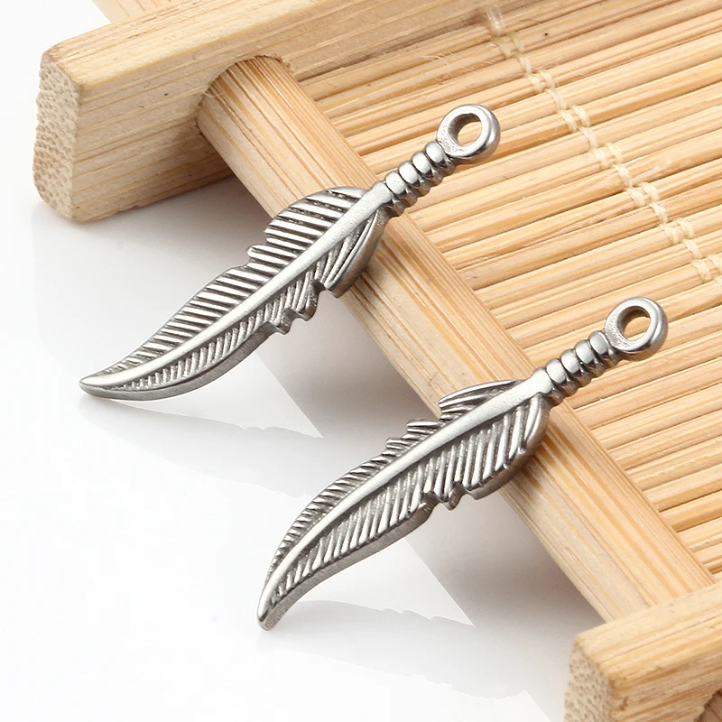 

5 шт./лот Подвеска из нержавеющей стали с перьями для изготовления ювелирных изделий своими руками ожерелье хип-хоп браслет серьги панк очар...