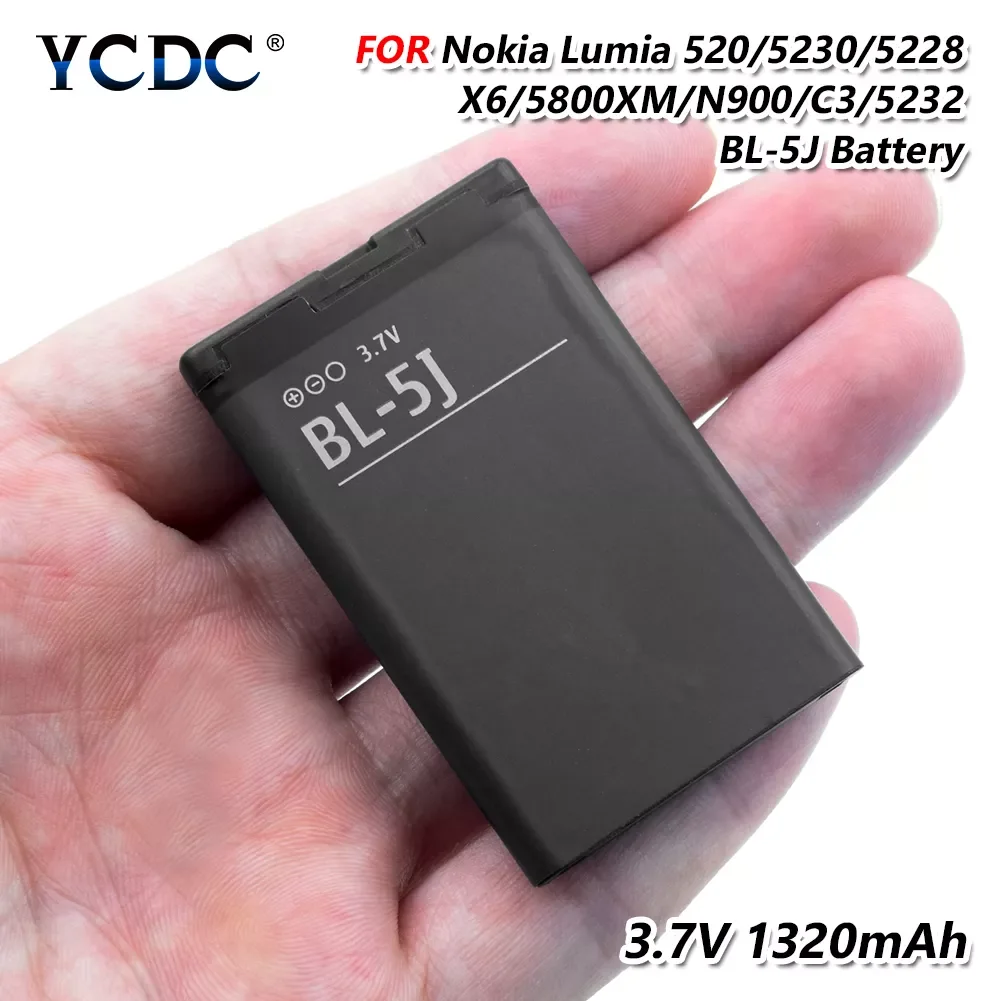 

1320mah BL-5J Replacement Battery For Nokia Lumia 520 530 525 X1-01 C3 5230 5233 5235 5800XM X6 Battery BL5J BL-5J