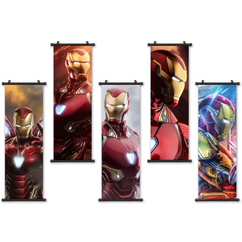 

Iron Man Hang Painting Modern Wall Art Movie Picture Plastic Scroll Print Marvel Canvas Poster Home Decoration For Living Room
