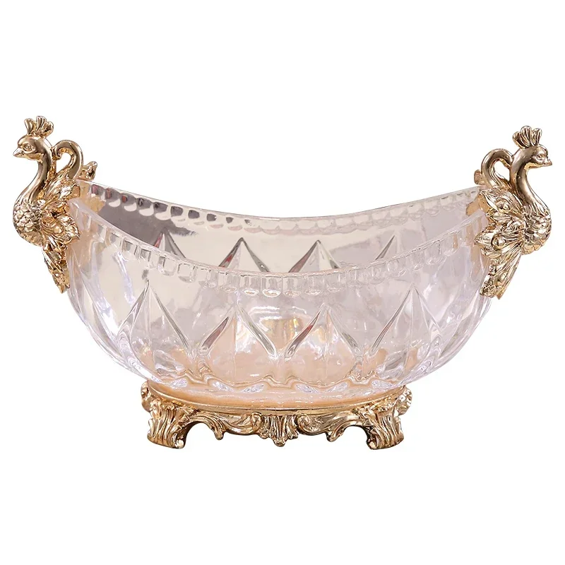 Роскошная золотая тарелка с павлином искусственный роскошный обеденный стол