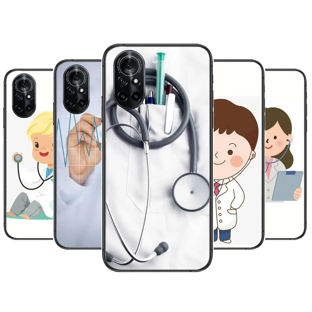 

doctor nurse medicine Clear Phone Case For Huawei Honor 20 10 9 8A 7 5T X Pro Lite 5G Black Etui Coque Hoesjes Comic Fash desi