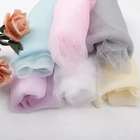90150cm ahb organza fabric solid color yarn muslin fabric tulle mesh diy clothes tutu dress wedding decor crafts sewing fabric