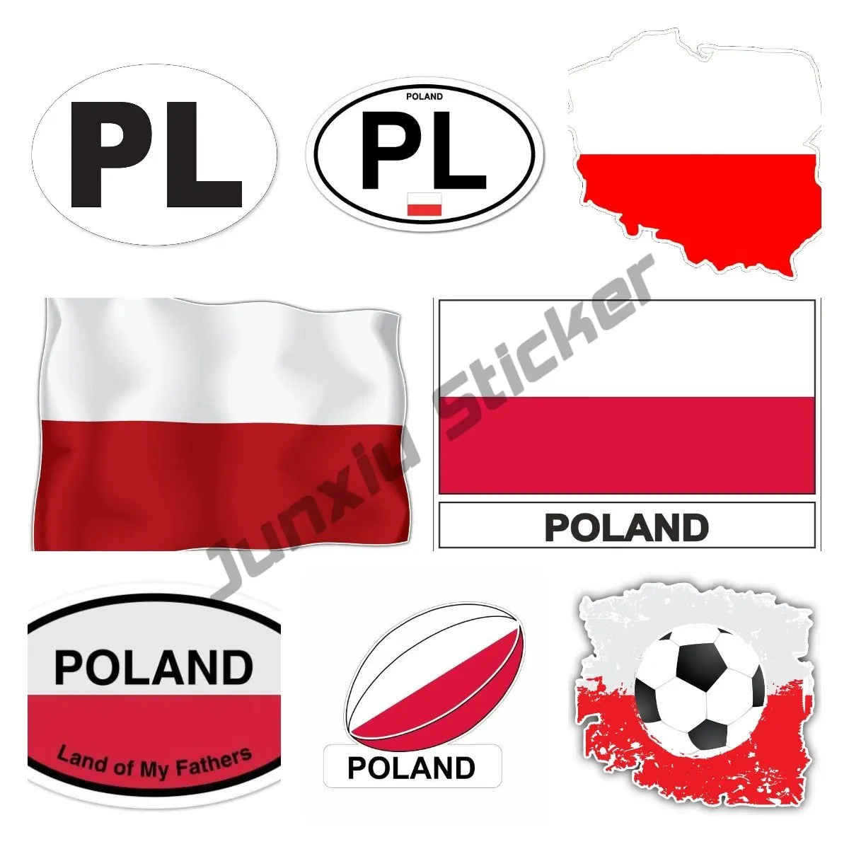 Польская польская наклейка PL, флаг, страна, код, овальная наклейка, водонепроницаемый бампер, польская декоративная наклейка, индивидуальный Декор