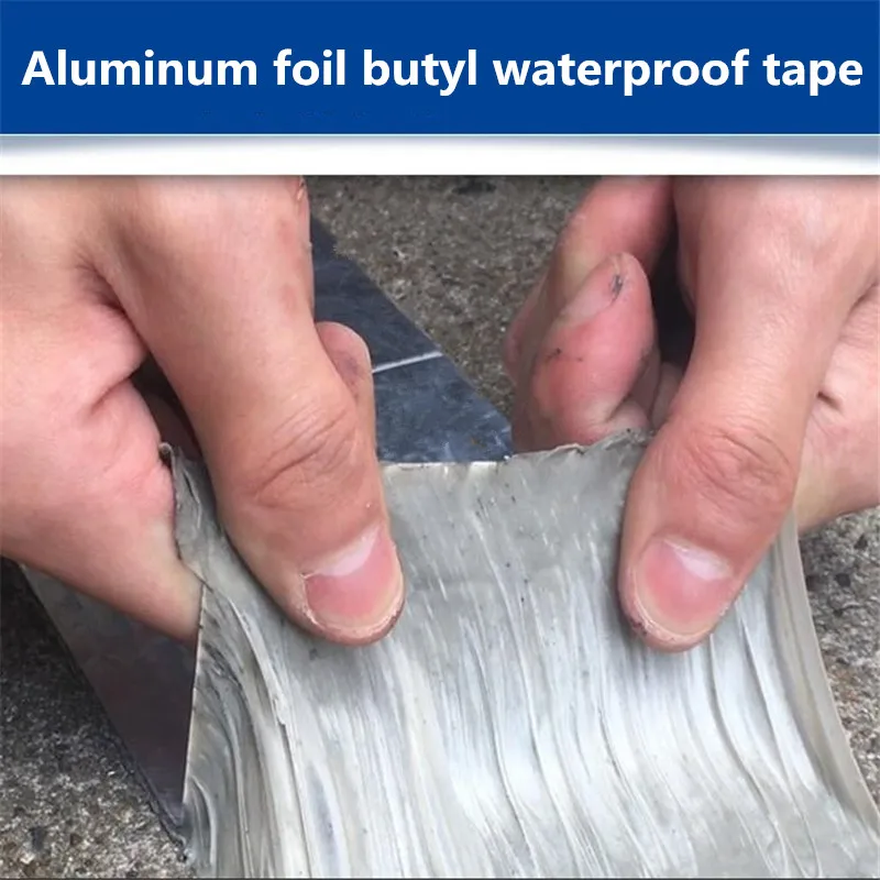 

Aluminum Foil Butyl Rubber Tape Self Adhesive High temperature resistance Waterproof for Roof Pipe Repair Stop Leak Sticker
