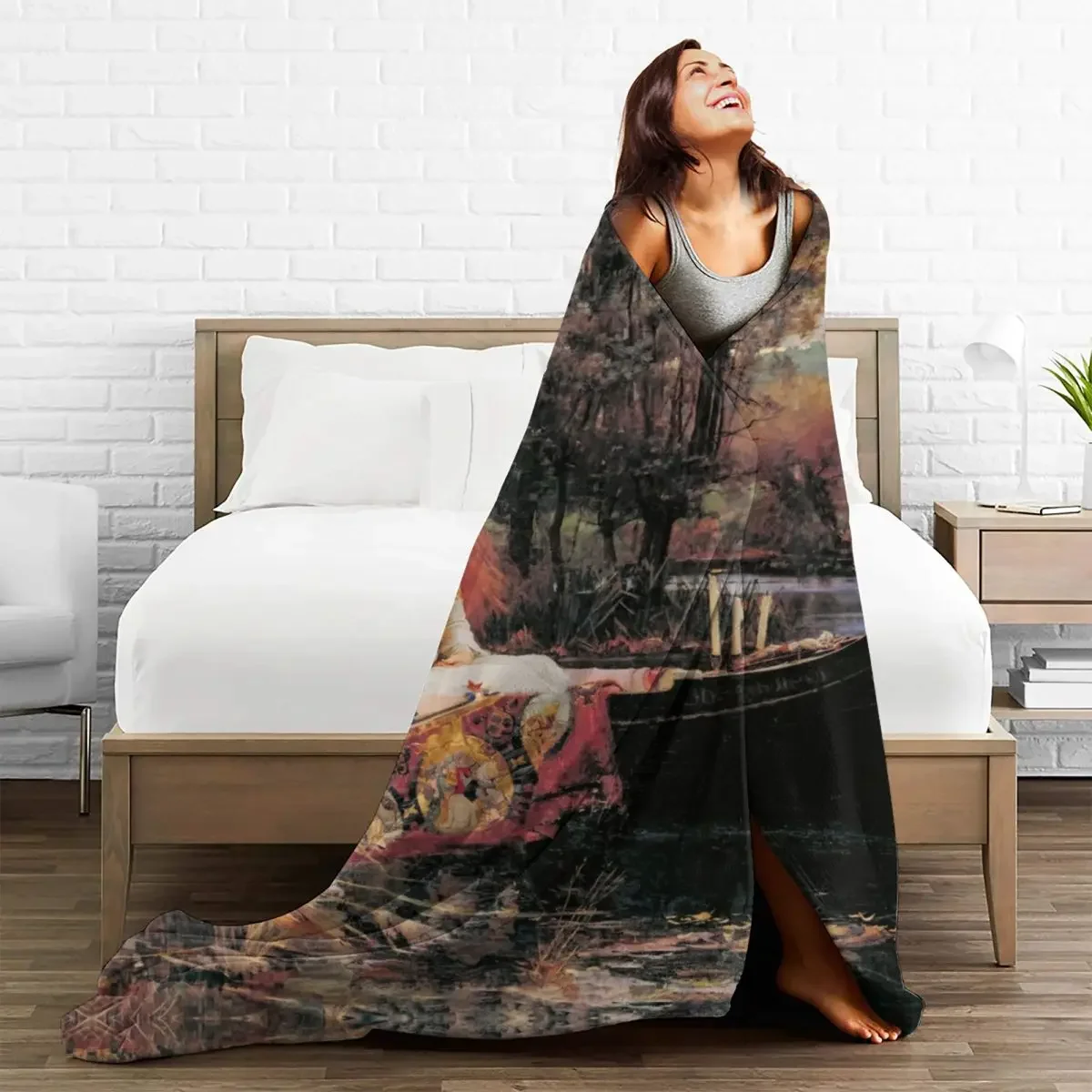 Фланелевые одеяла леди шалота от Джона Уильяма теплый мягкий Фэнтезийный плед