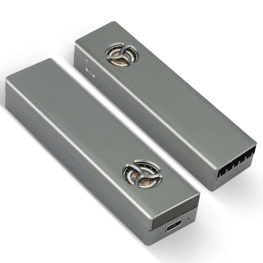 M.2 NVMe External Hard Drive Enclosure Dual Protocol HDD SSD Enclosure Case USB3.1 Type-C with Fan for 2230/2242/2260/2280 SSD