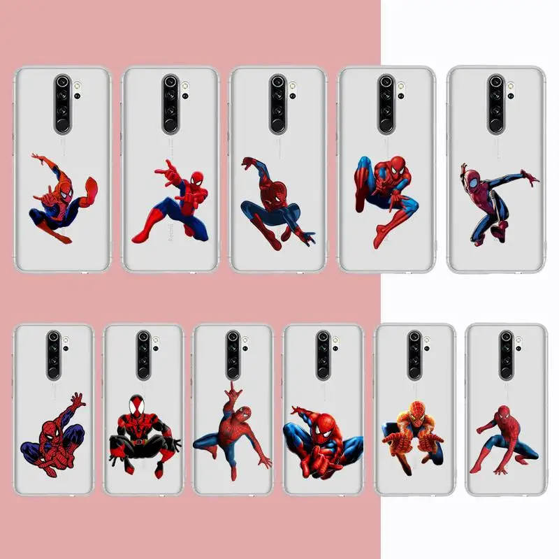 

Disney Spiderman Phone Case for Samsung A51 A52 A71 A12 for Redmi 7 9 9A for Huawei Honor8X 10i Clear Case