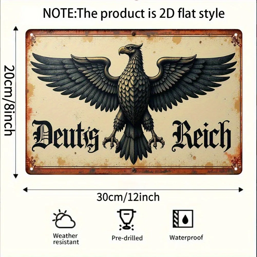 

Винтажная металлическая табличка с эмблемой орла "Deuts Reich"