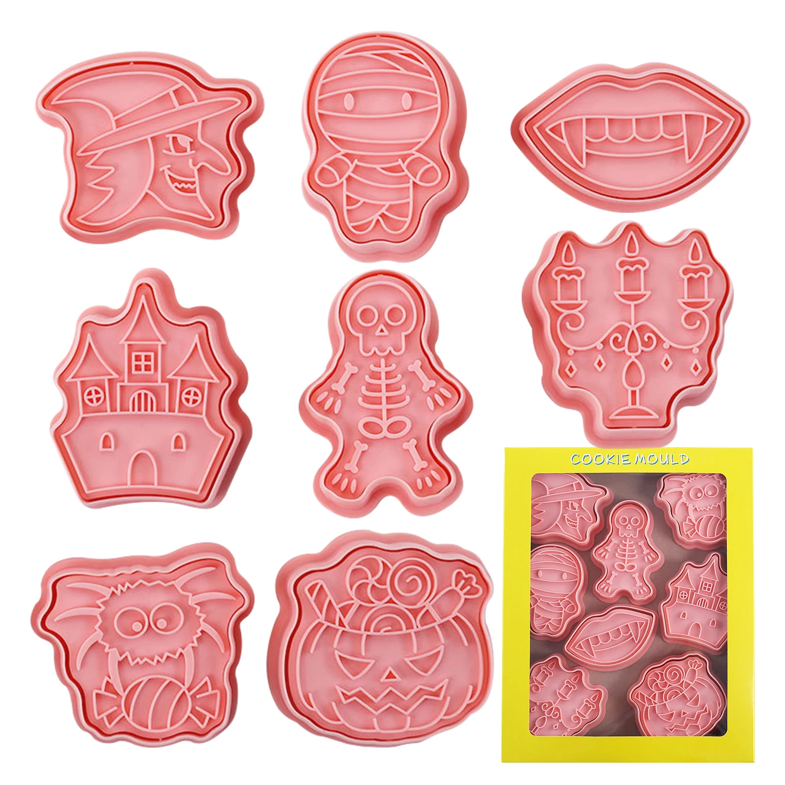 

Семейный набор из 8 форм для блинов на Хэллоуин, тыква, ведьма, Череп, фоторезак для вечевечерние НКИ на Хэллоуин