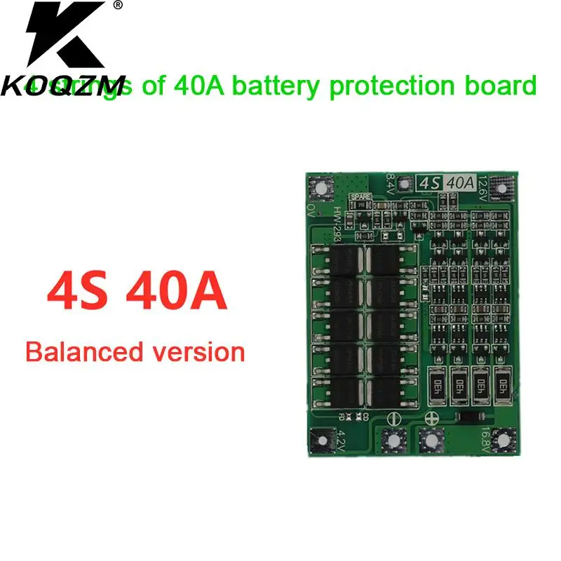 

3S 4S 40A 60A Li-ion Lithium Battery Charger Protection Board 18650 BMS Drill Motor 11.1V 12.6V/14.8V 16.8V Enhance/Balance Ver