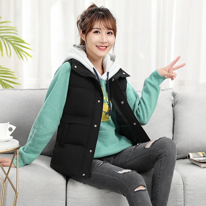 Куртка на хлопковой подкладке жилет женская короткая верхняя одежда зимняя
